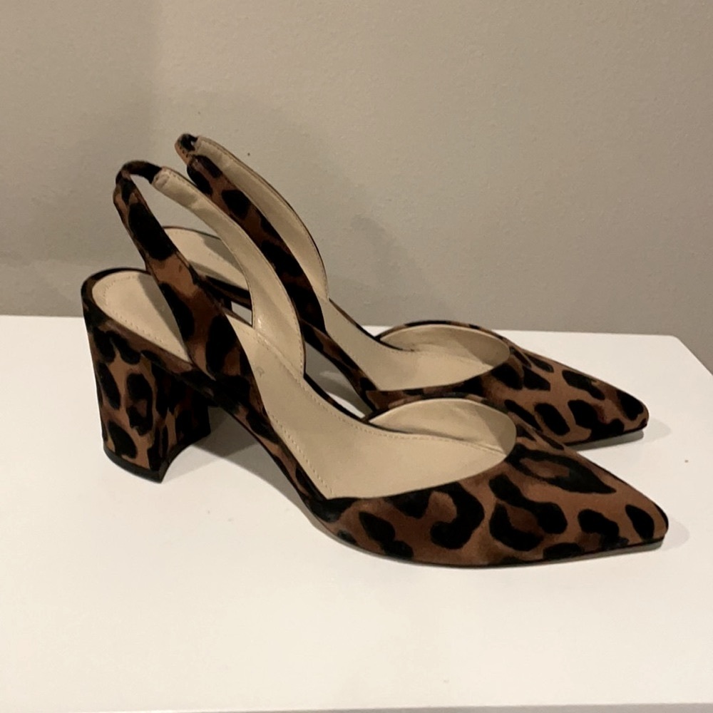 Marc Fisher | Leopard sling back block heels sz 6.5